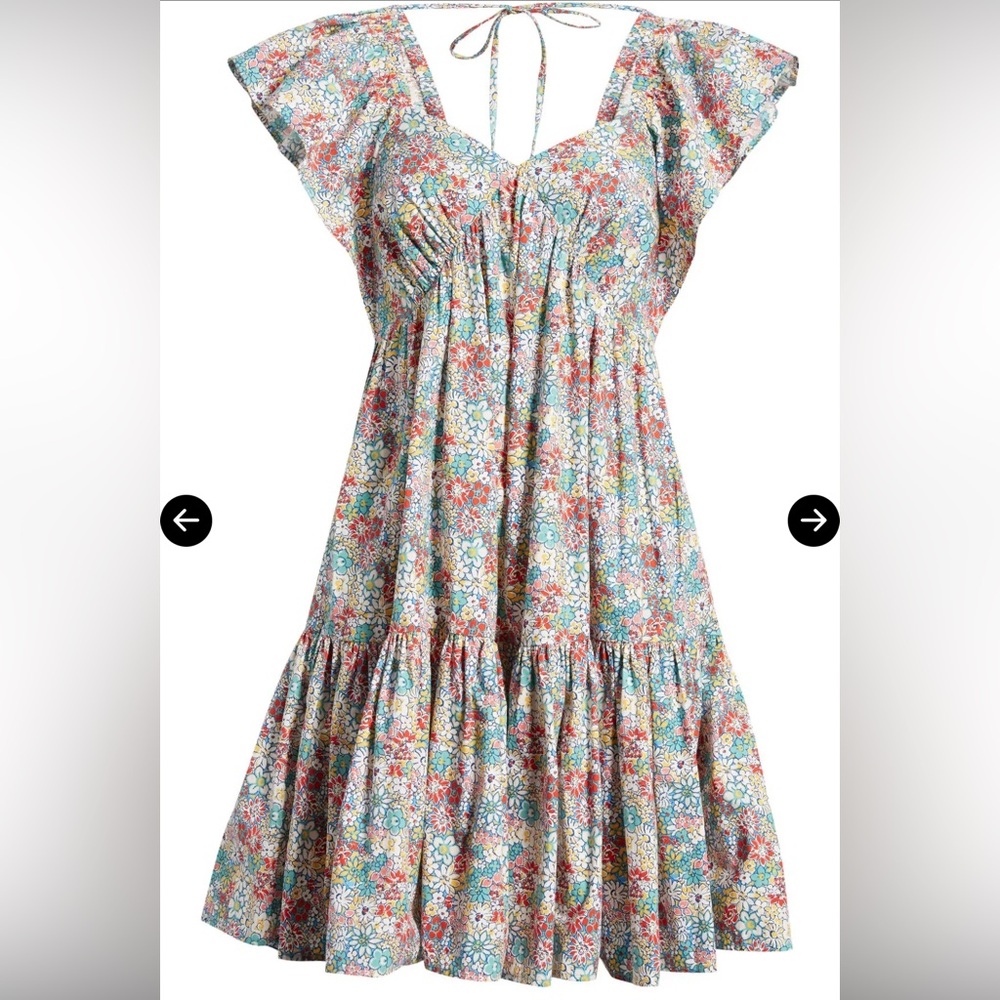 Nordstrom Family Moments Cotton Dress Sundress sz S NWT wildflower floral